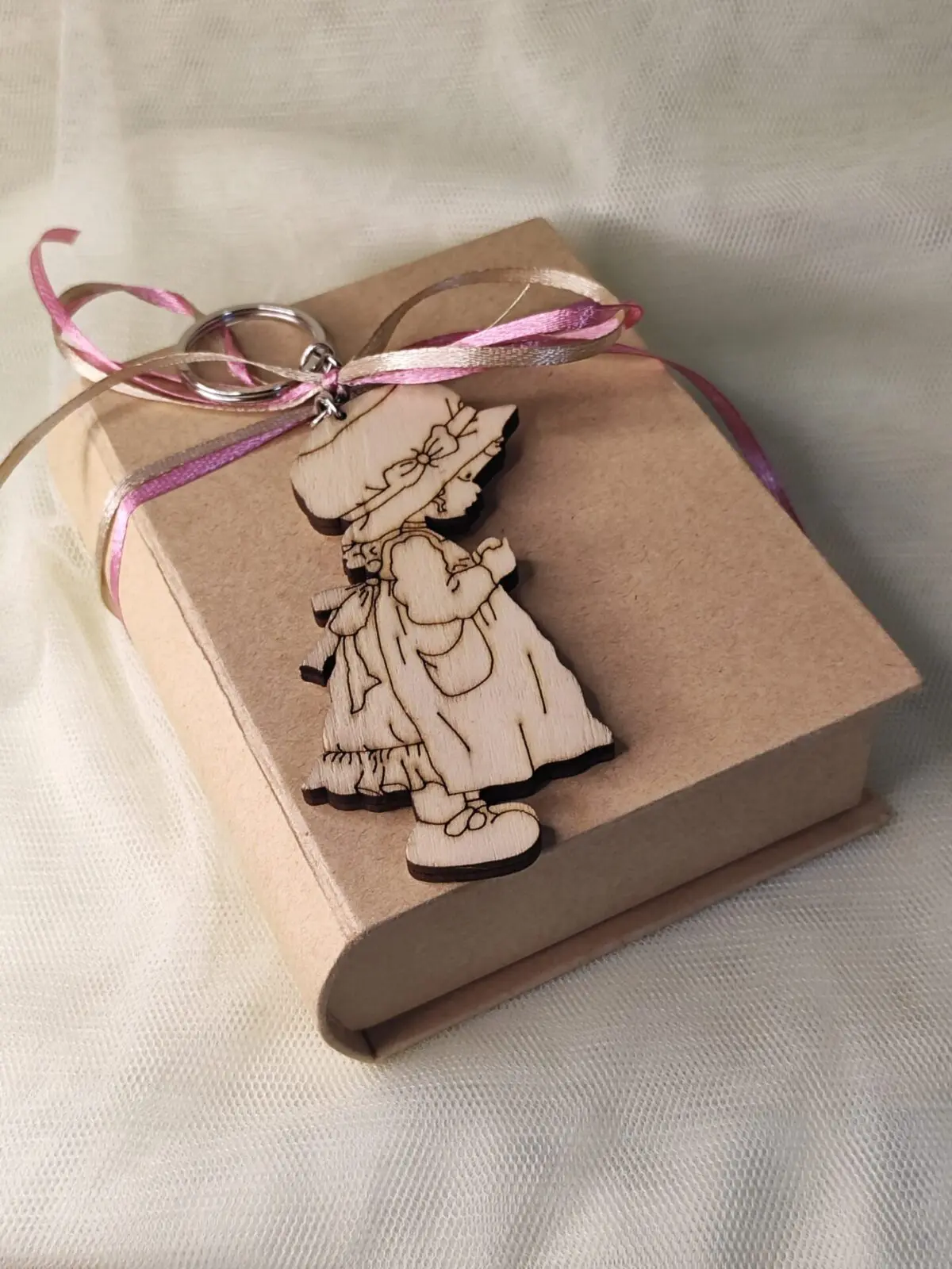 Mπομπονιερα Βαπτισης Kουτακι Craft Βιβλιο Sarah kay Μπρελοκ