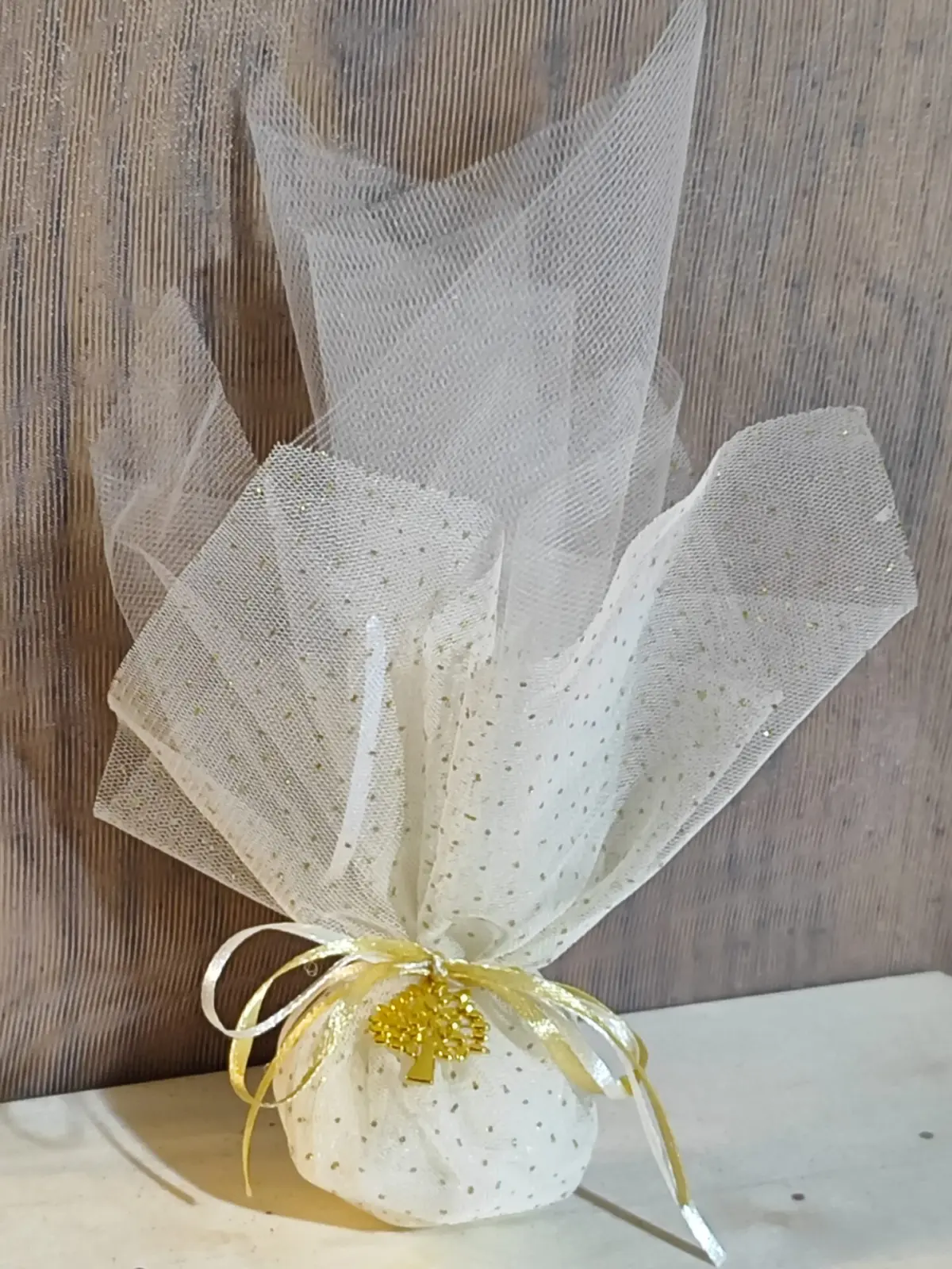 Mπομπονιερα Γαμου Τουλι Glitter+Τουλι+Δεντρο Ζωης
