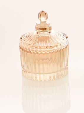 Mπομπονιερα Γυαλινη Φοντανιερα Εκρου