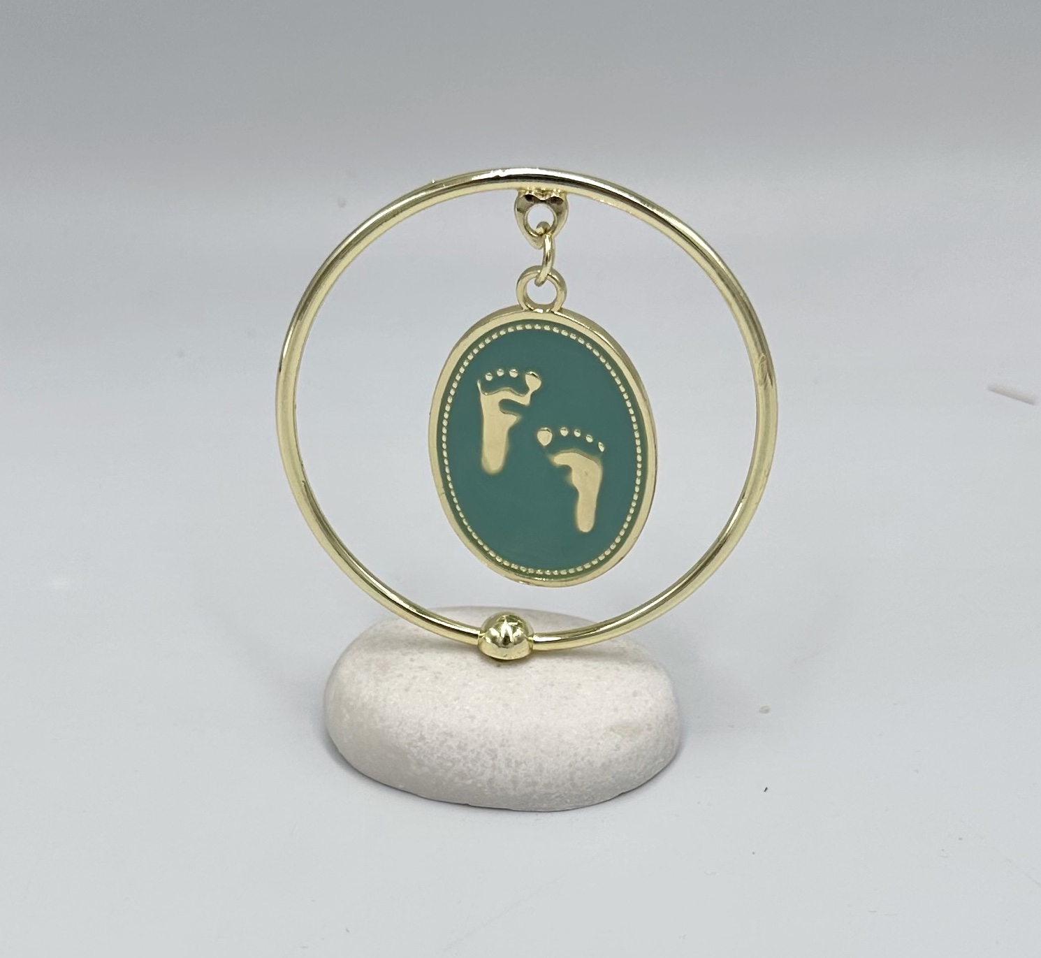 Mπομπονιερα Βαπτισης Πατουσακια Βοτσαλο