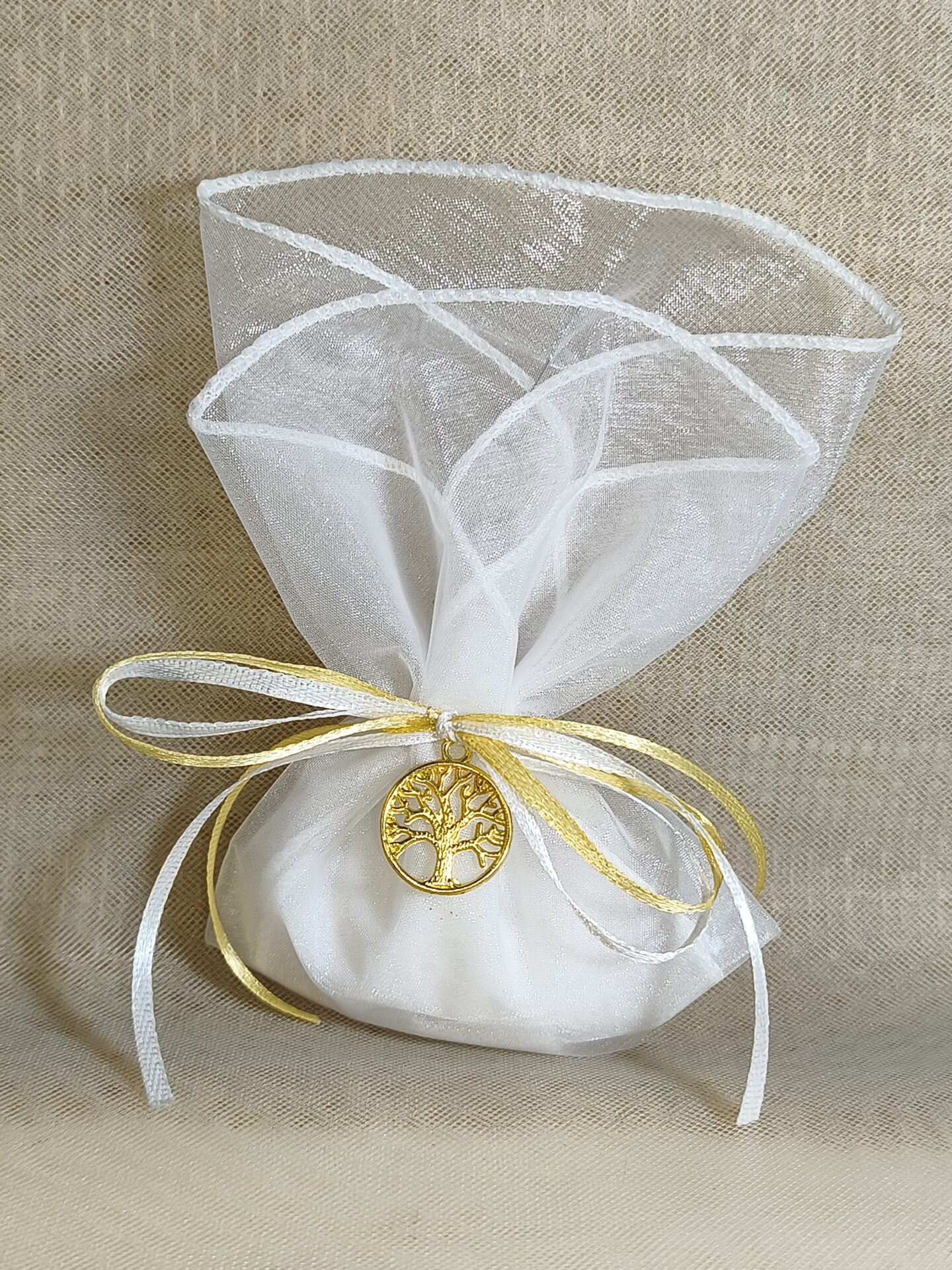 Mπομπονιερα Γαμου Μαντηλι Οργαντινα Με Τελειωμα +Δεντρο Ζωης