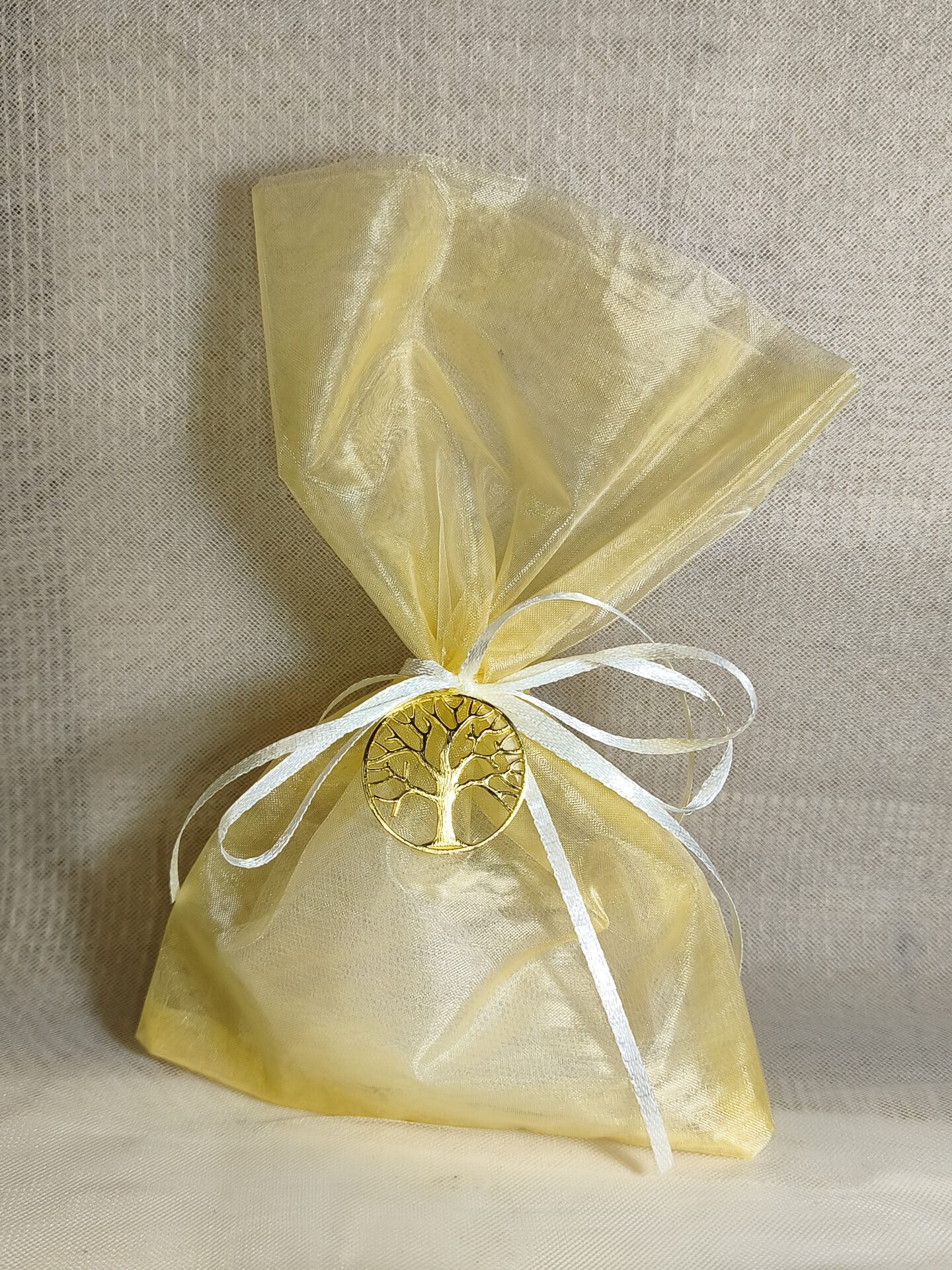 Mπομπονιερα Γαμου Πουγκι Οργαντινε+Δεντρο Ζωης