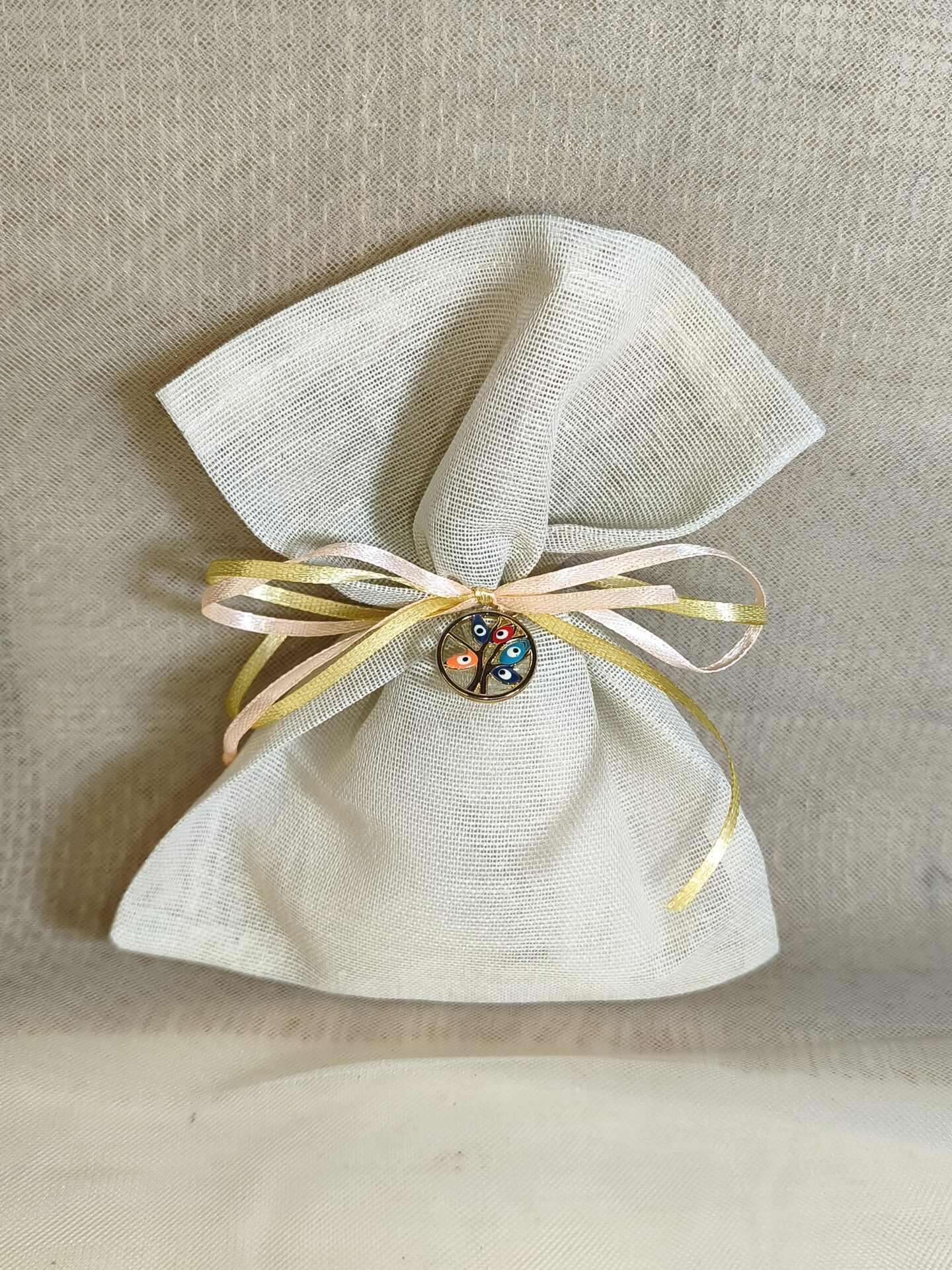 Mπομπονιερα Γαμου Πουγκι Γαζα +Δεντρο Ζωης Ματακι