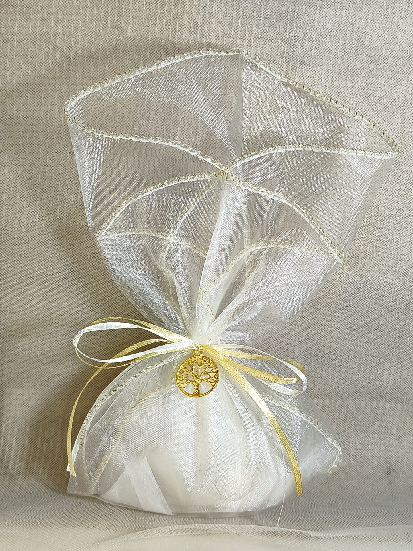 Mπομπονιερα Γαμου Μαντηλι Με Τελειωμα Χρυσο +Δεντρο Ζωης