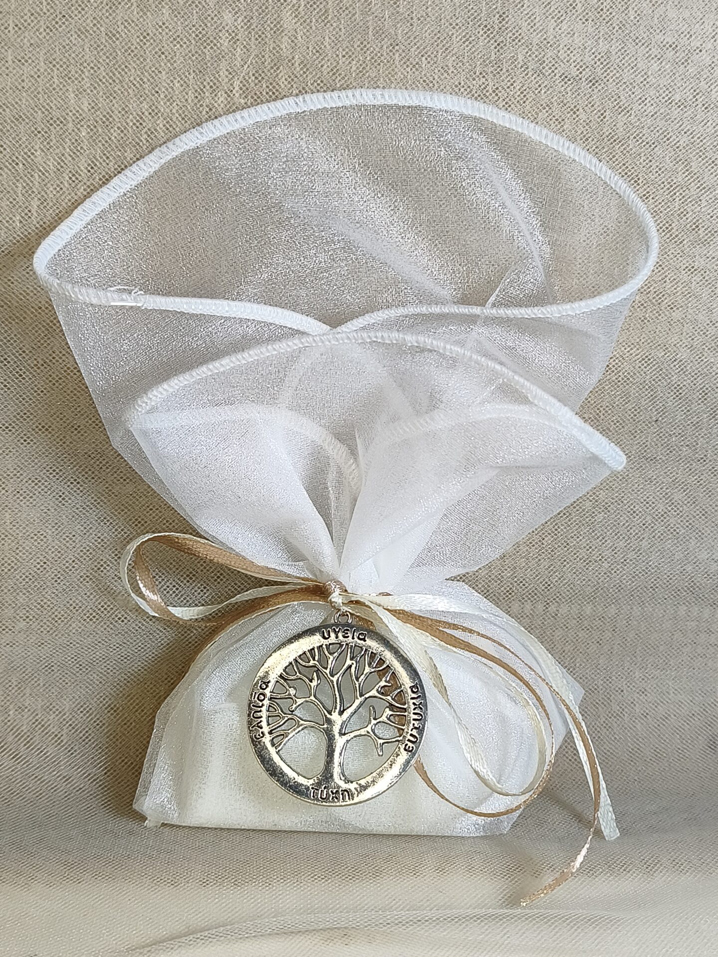 Mπομπονιερα Γαμου Μαντηλι Με Τελειωμα +Δεντρο Ζωης Με Ευχες