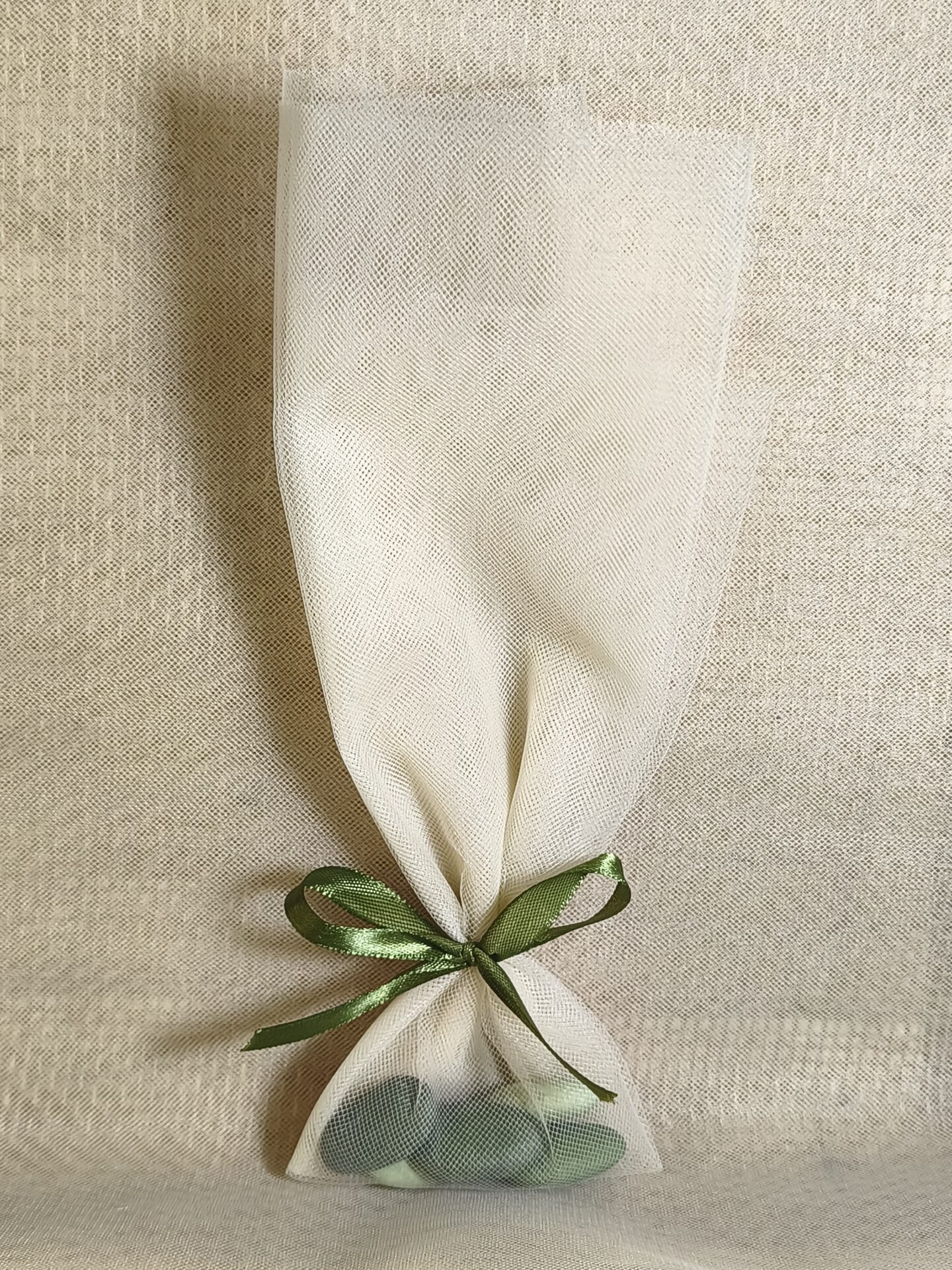 Mπομπονιερα Γαμου Τουλι Γαλλικο Μπεζ