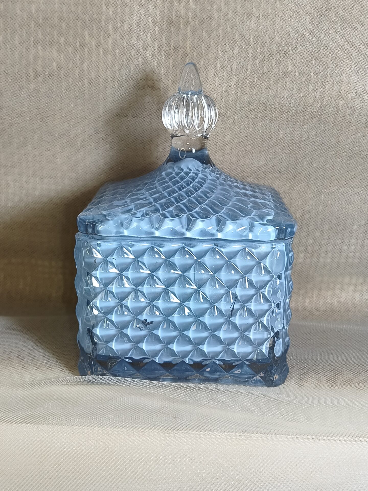 Mπομπονιερα Γυαλινη Φοντανιερα Tετραγωνη Σιελ