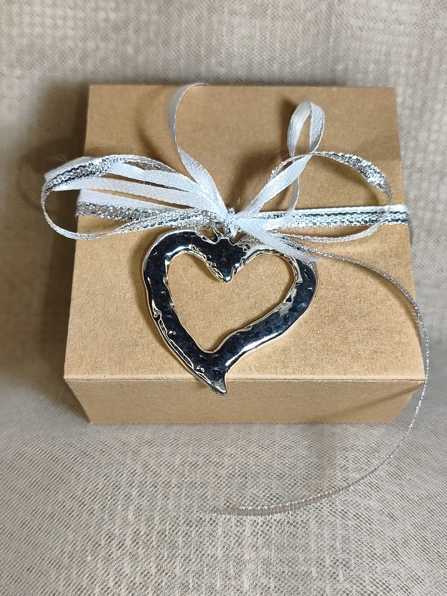 Mπομπονιερα Γαμου Κουτακι Craft +Καρδια