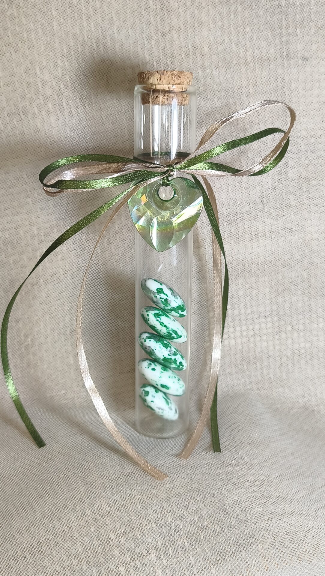 Mπομπονιερα Γαμου Δοκιμαστικος Σωληνας Καρδια Λαδι