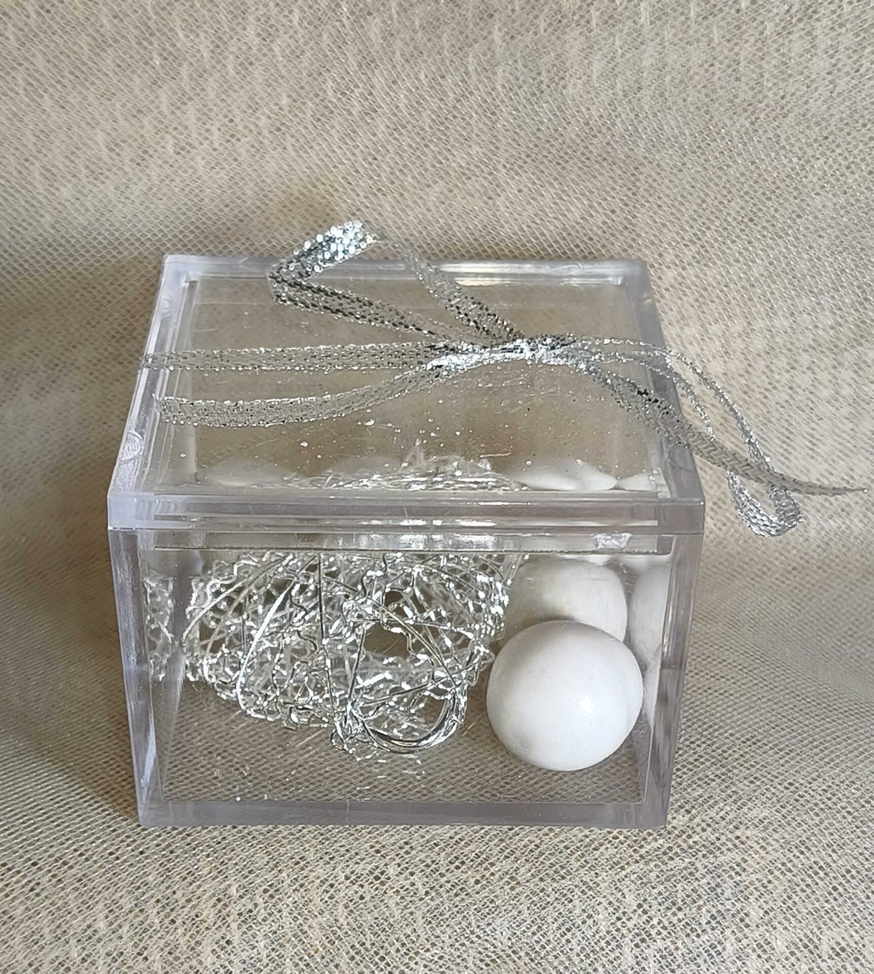 Mπομπονιερα Γαμου Κουτακι Plexiglass+Καρδια