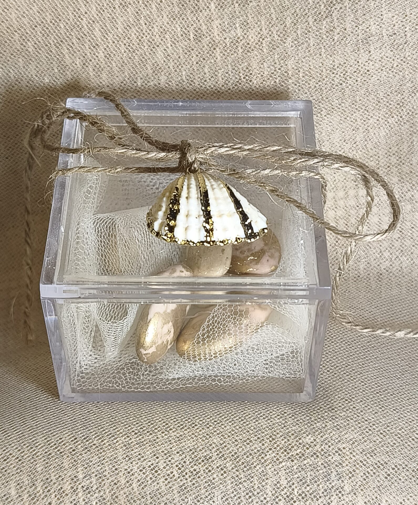 Mπομπονιερα Γαμου Κουτακι Κοχυλι