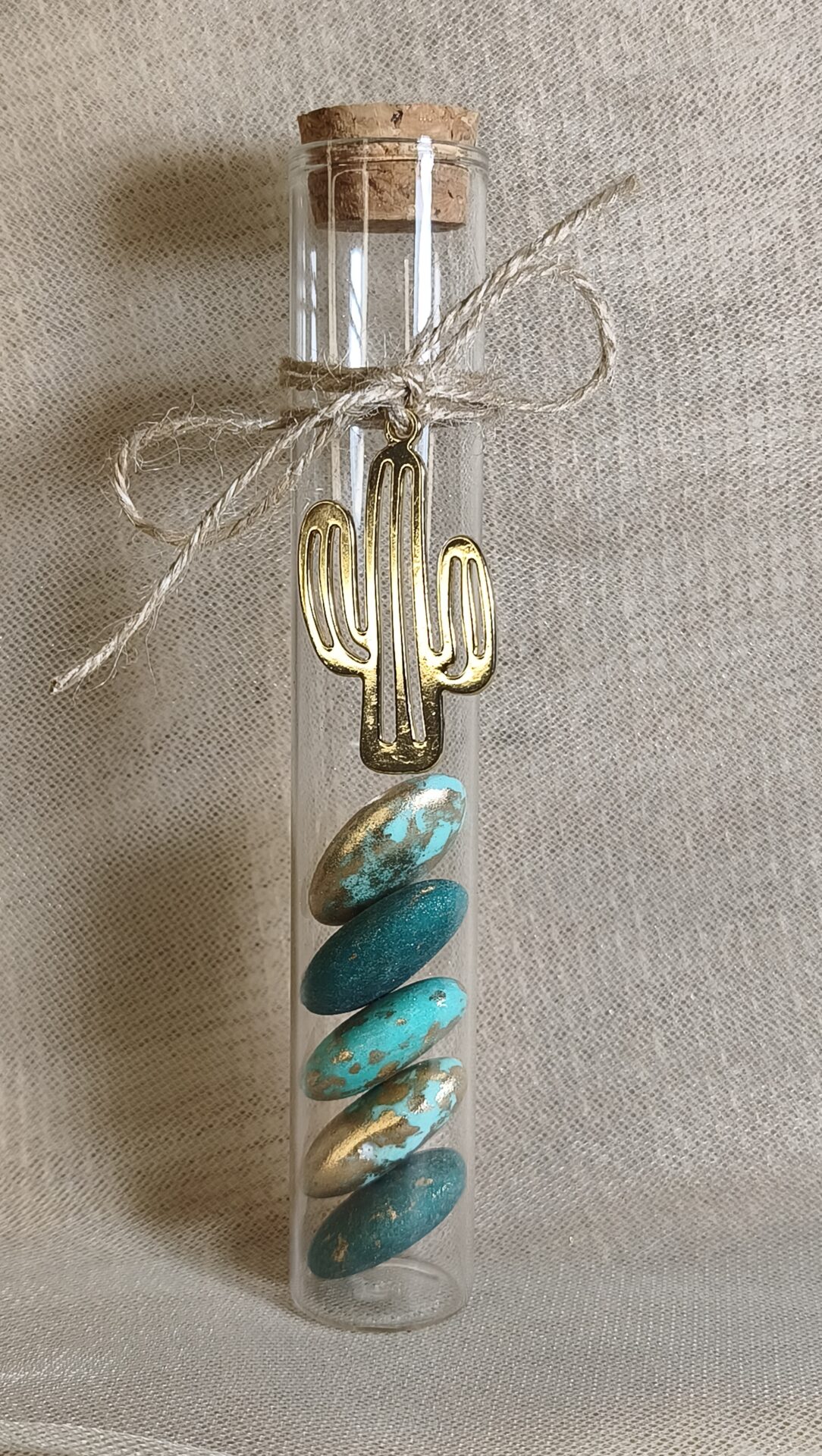 Mπομπονιερα Βαπτισης Δοκιμαστικος Σωληνας+Κακτος