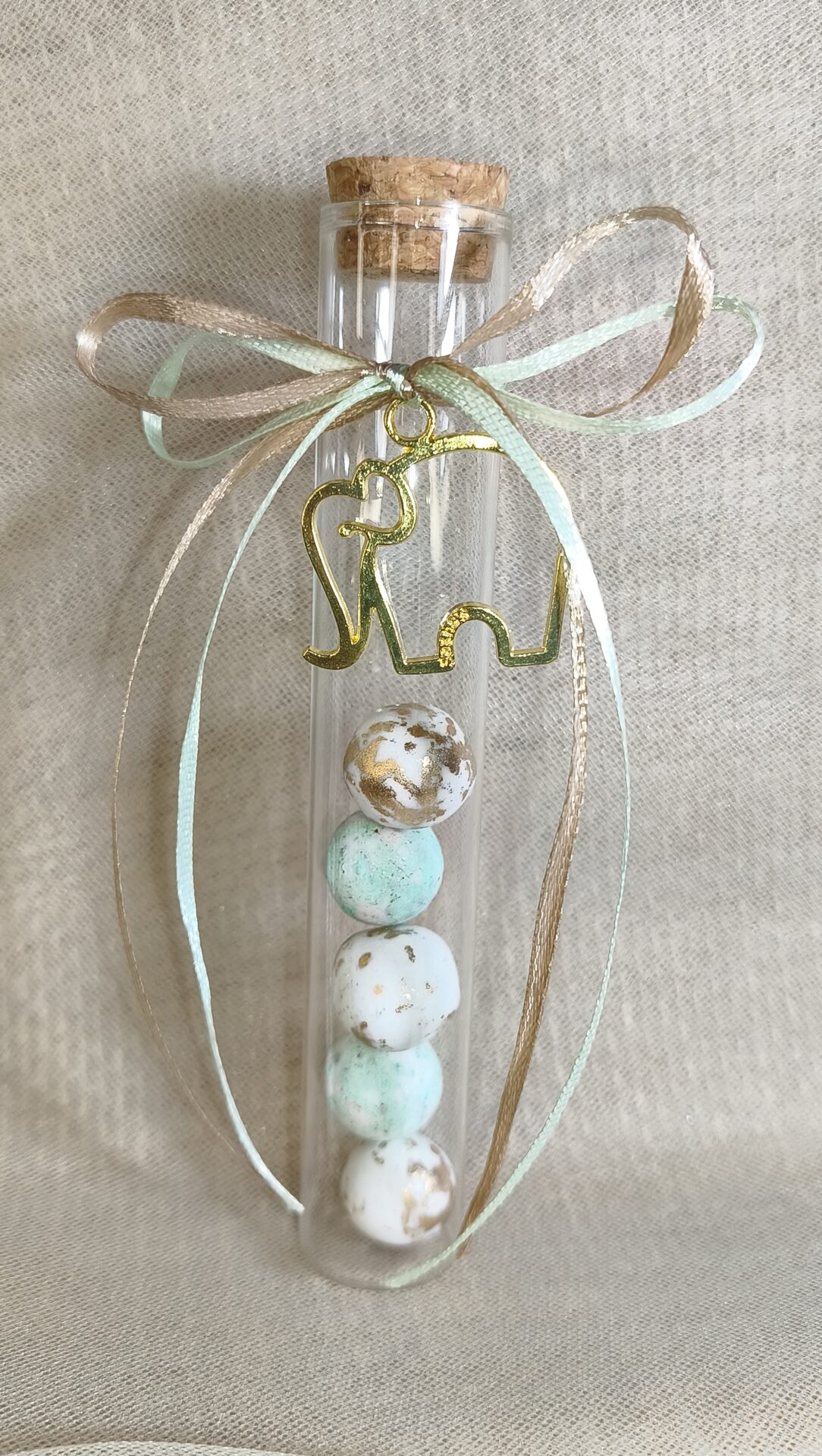 Mπομπονιερα Βαπτισης Δοκιμαστικος Σωληνας+Ελεφαντακι