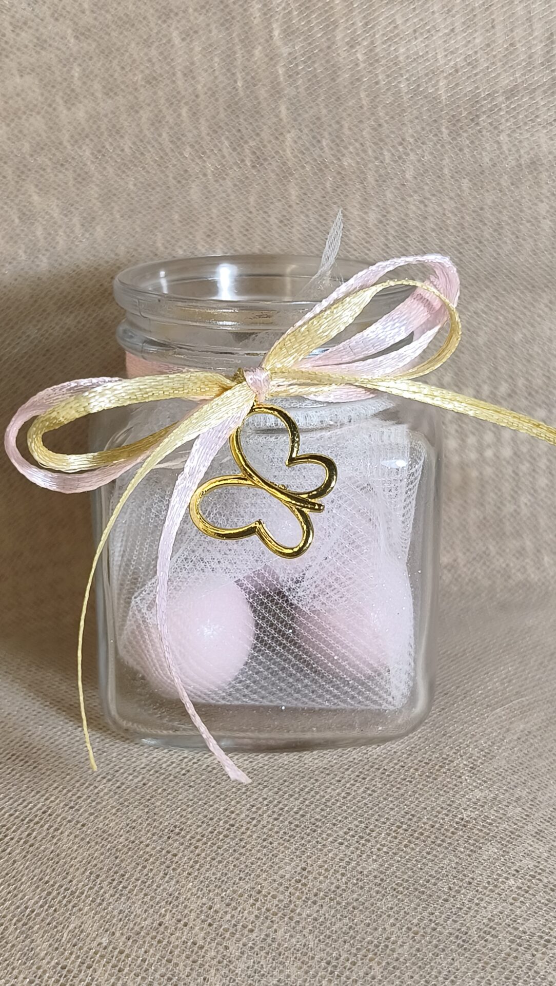 Mπομπονιερα Βαπτισης Βαζακι+Πεταλουδα