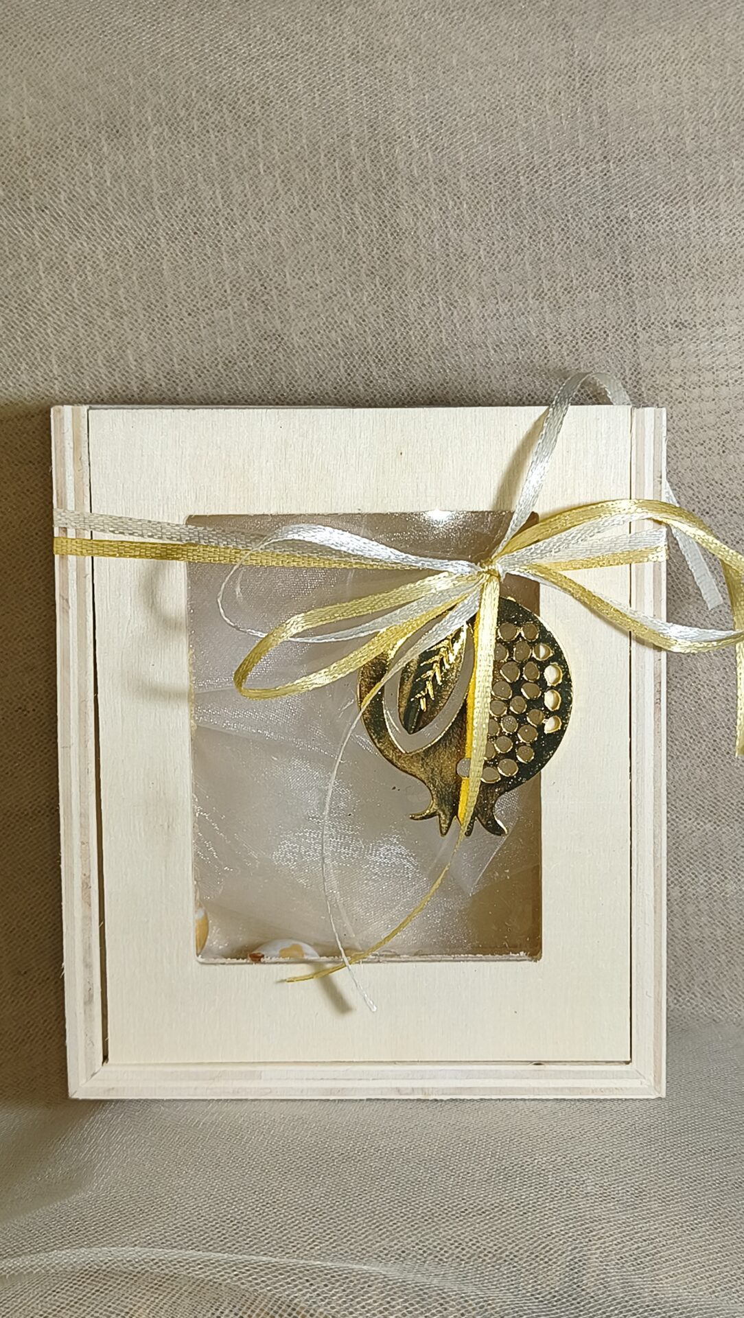 Mπομπονιερα Γαμου Kουτακι Σε Φυσικο Προσκλητηριου+ροδι