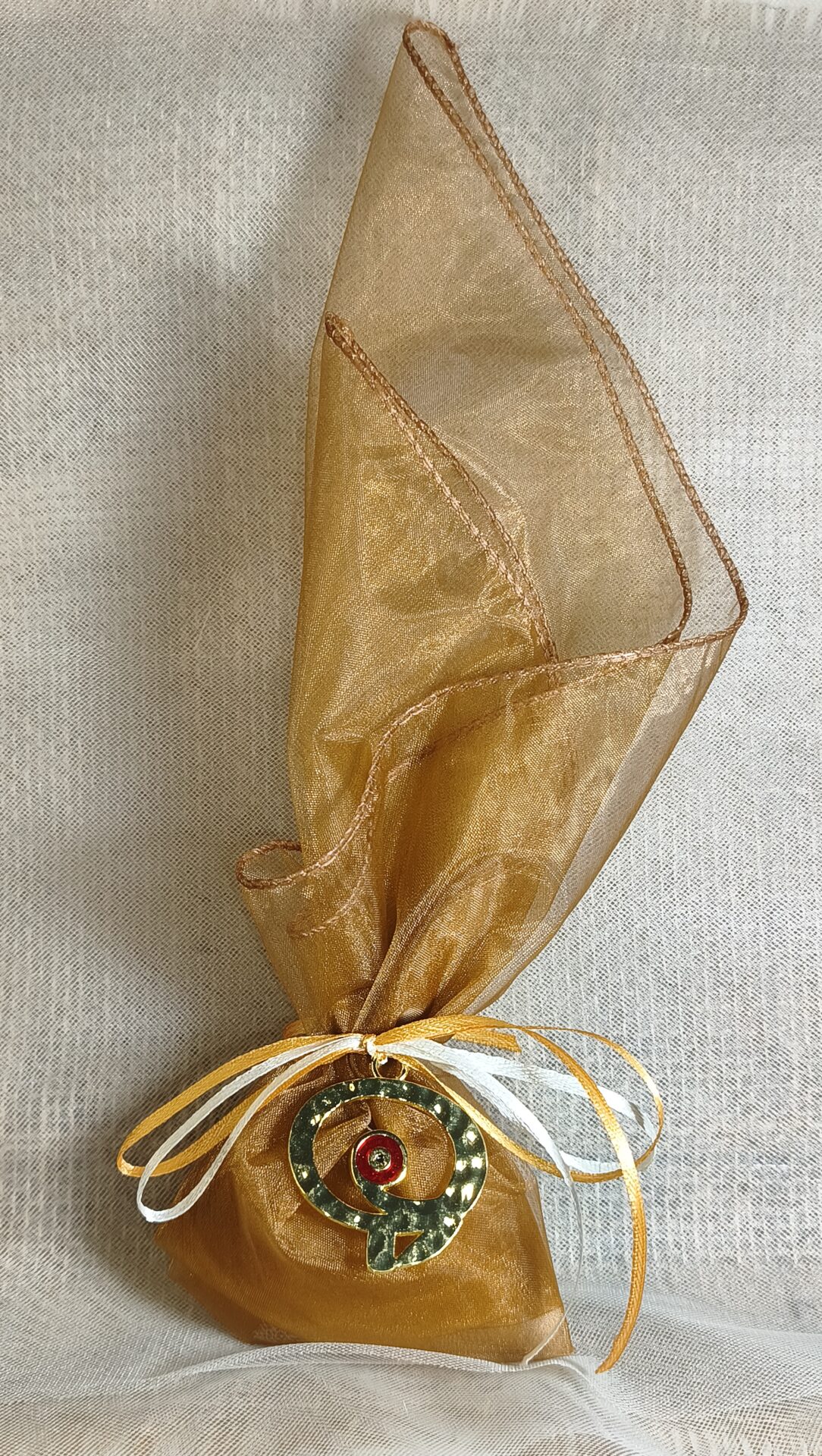 Mπομπονιερα Γαμου Μαντηλι Με Τελειωμα +Ροδι Ματακι Μπορντω