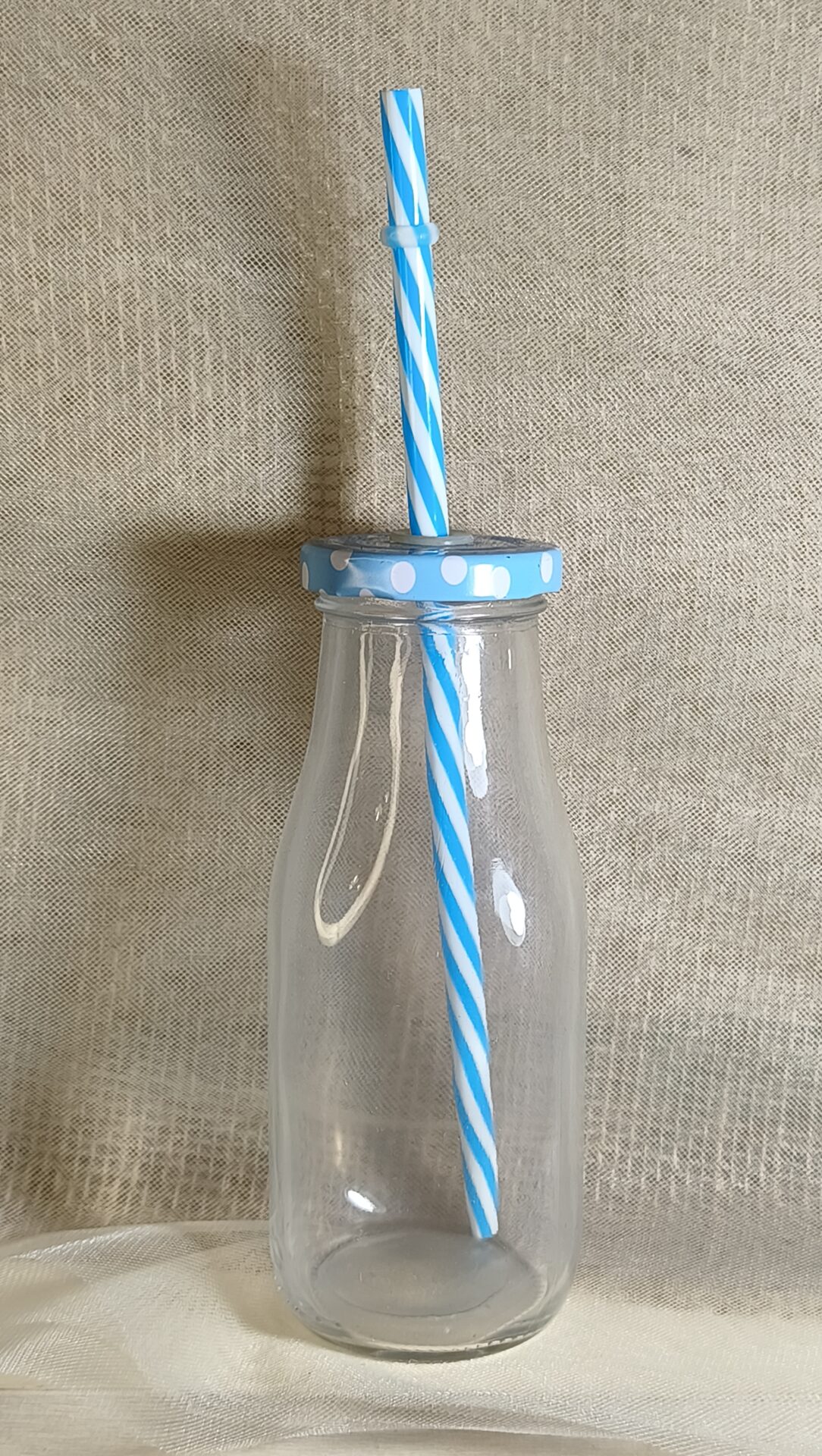 Mπομπονιερα Βαπτισης Μπουκαλι Σιελ