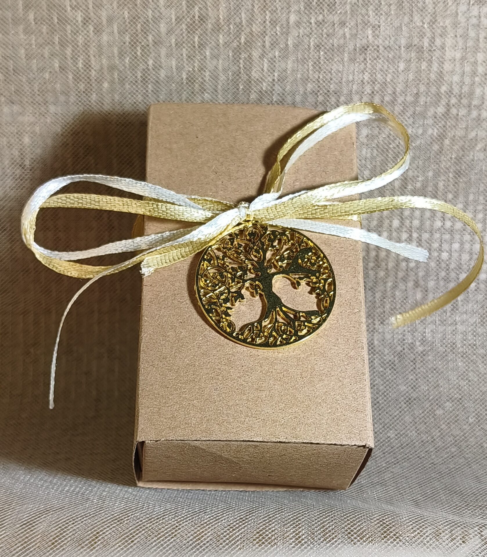 Mπομπονιερα Γαμου Κουτακι Craft +Δεντρο Ζωης