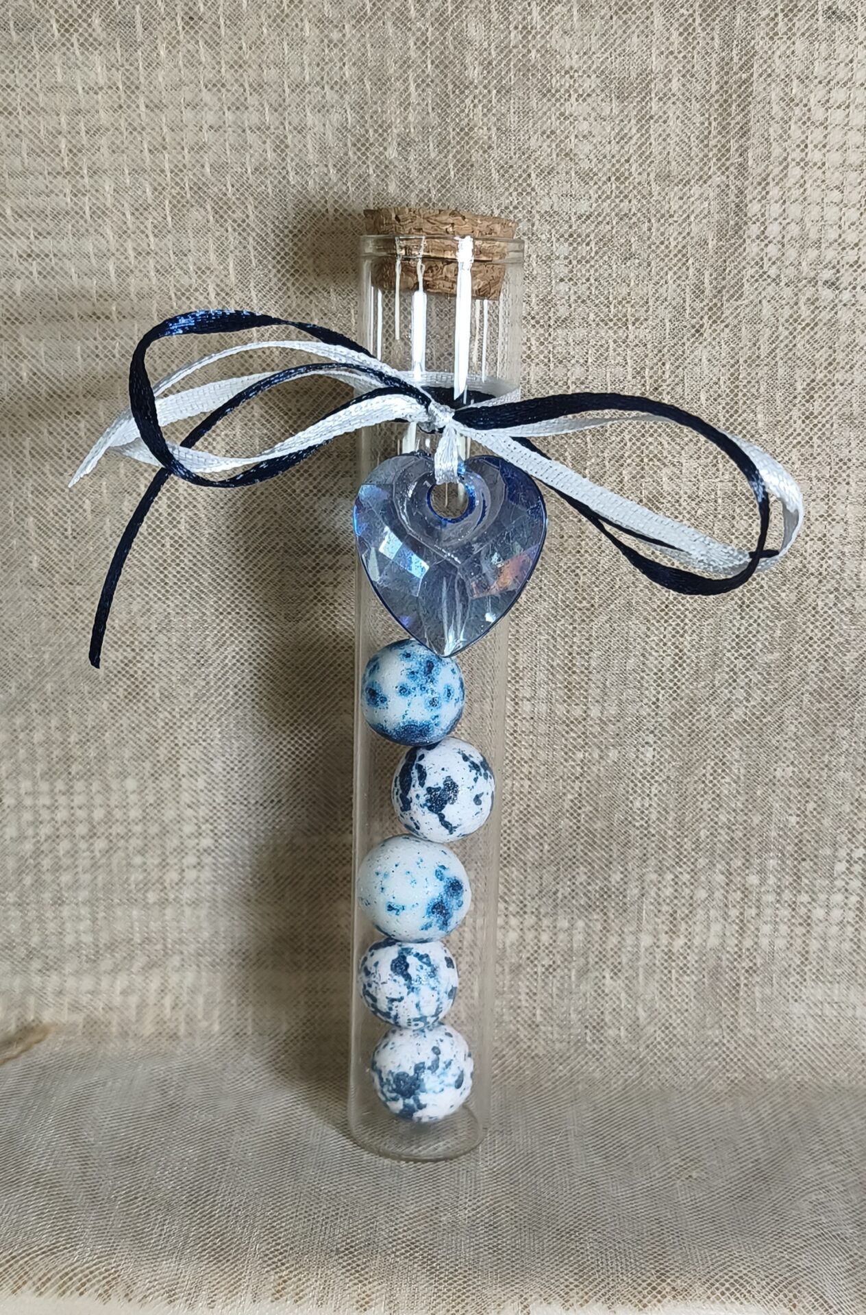 Mπομπονιερα Βαπτισης Δοκιμαστικος Σωληνας +Καρδια