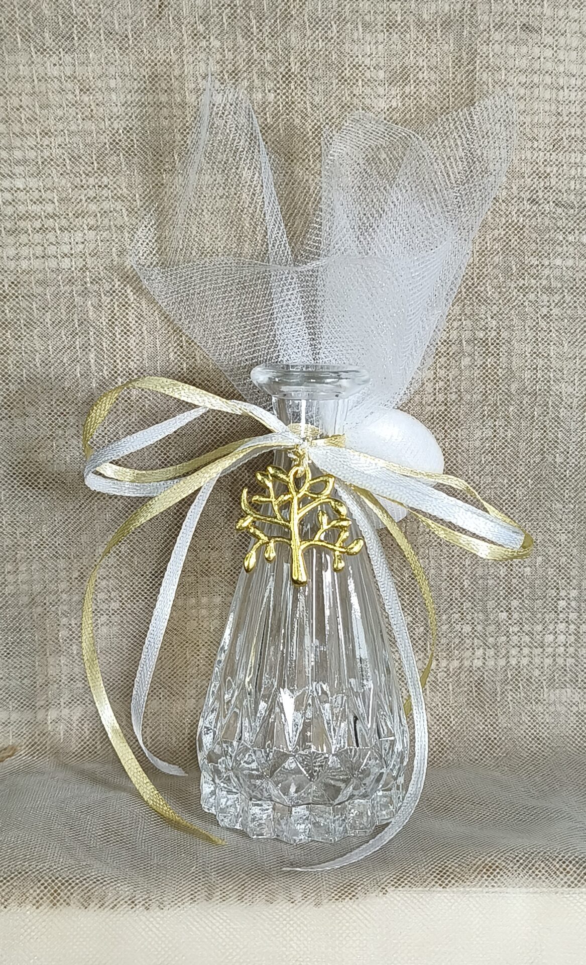 Mπομπονιερα Βαπτισης Βαζακι Αναγλυφο 120ml+Δεντρο Ζωης