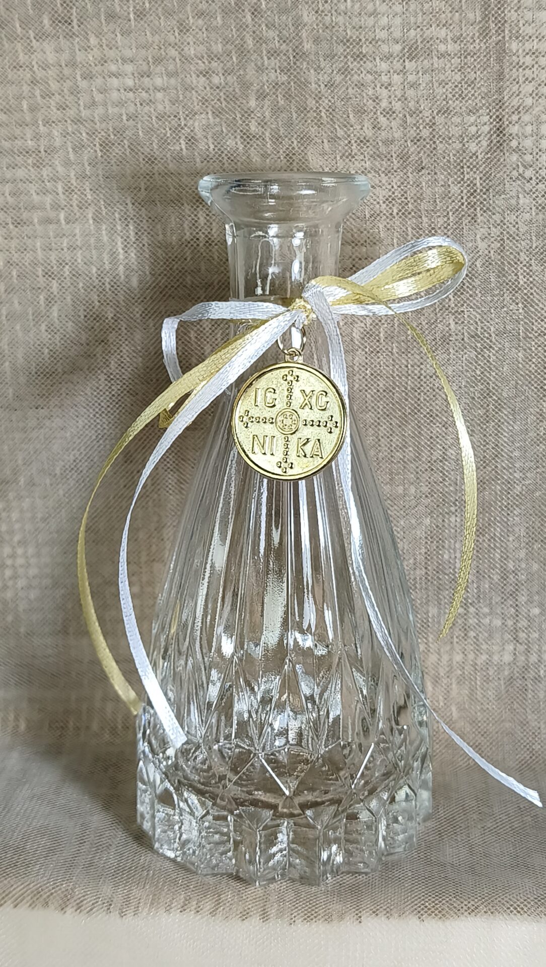 Μπομπονιερα Βαπτισης Βαζακι Αναγλυφο 120ml+Κωνσταντινατο 2πλης Οψης