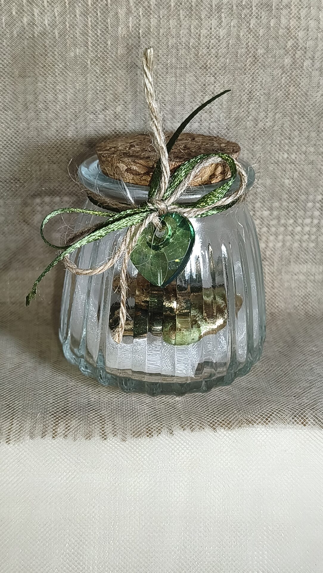 Μπομπονιερα Γαμου Βαζακι Αναγλυφο+Καρδια