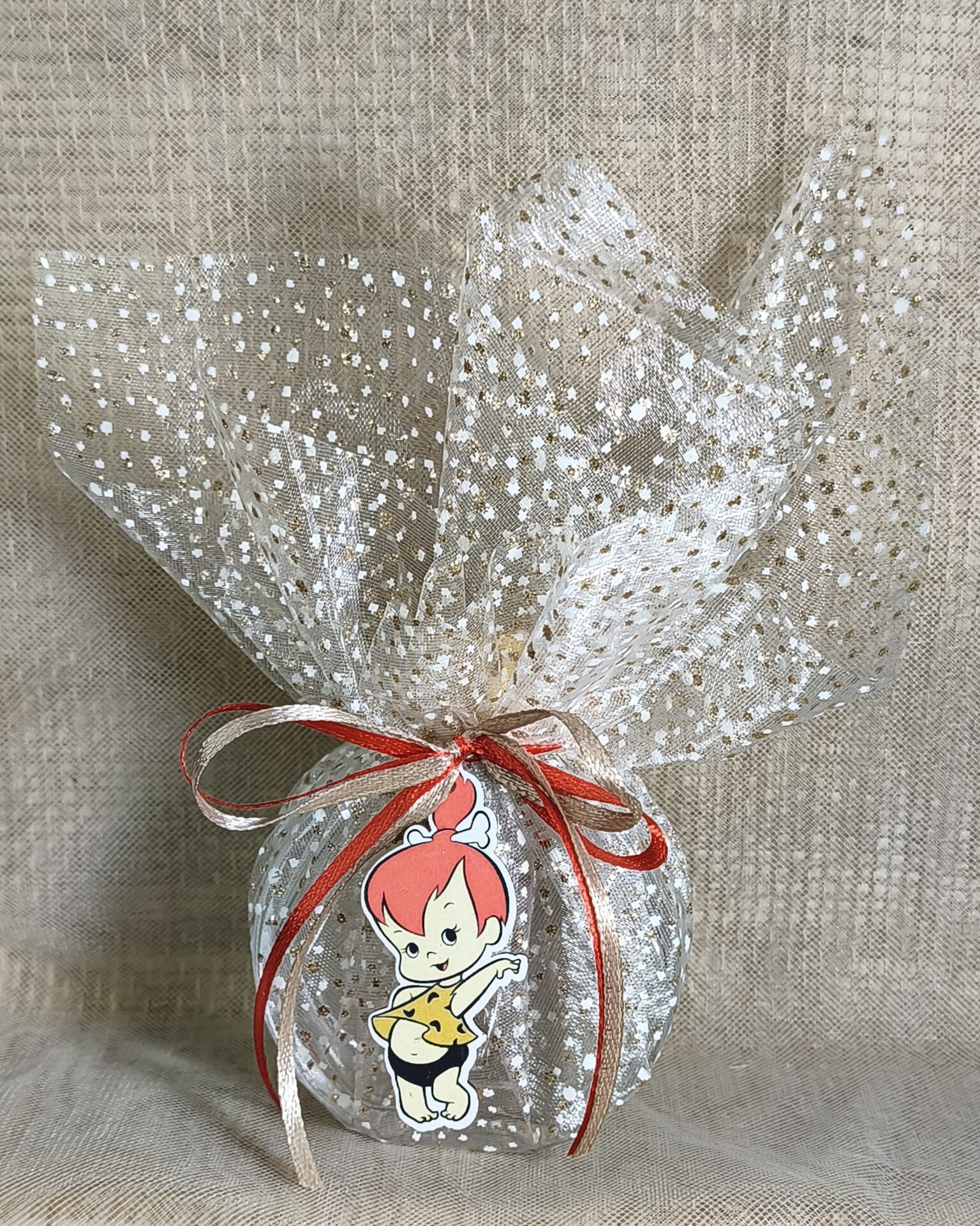 Μπομπονιερα Βαπτισης Μπουκαλι Αρωματος 50ml+Σταλιτσα Με Glitter Τουλι