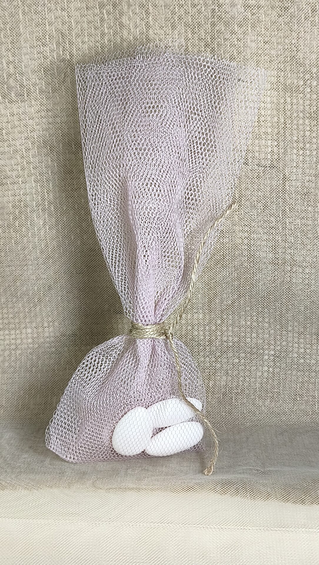 Mπομπονιερα Γαμου Τουλι ΣΚΛΗΡΟ ΚΟΛΑΡΙΣΜΕΝΟ+Σπαγγος