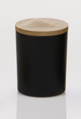 Μπομπονιερα Βαζακι με ξυλινο Καπακι Μαυρο