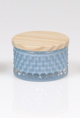 Mπομπονιερα Bαζακι Αναγλυφο Ξυλινο Καπακι Σιελ