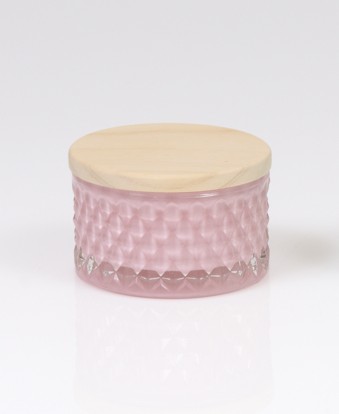 Mπομπονιερα Bαζακι Αναγλυφο Ξυλινο Καπακι ροζ