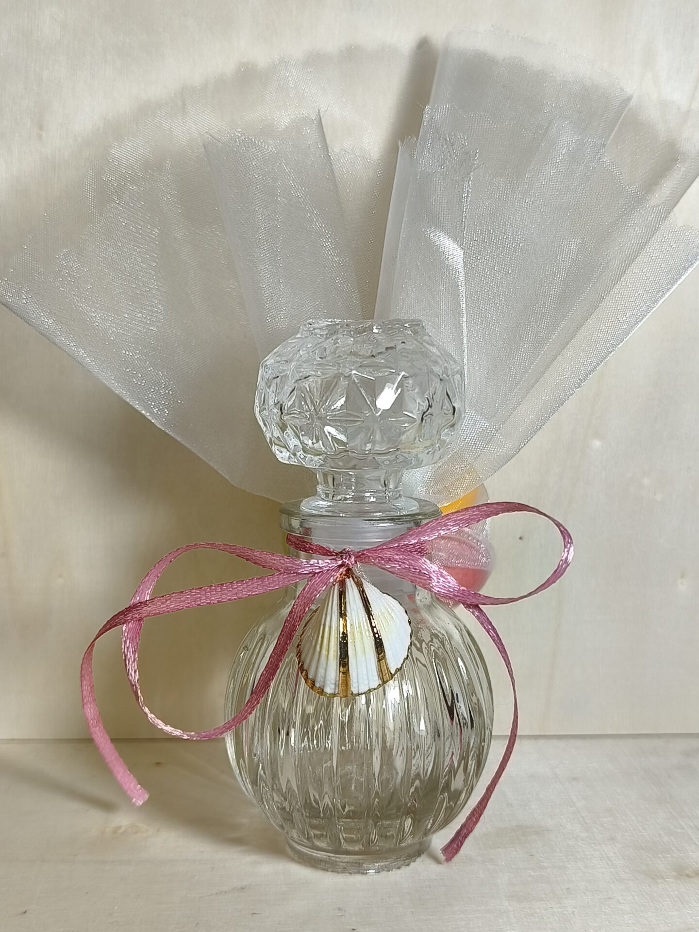 Mπομπονιερα Βαπτισης Μπουκαλι 50ml+Κοχυλι