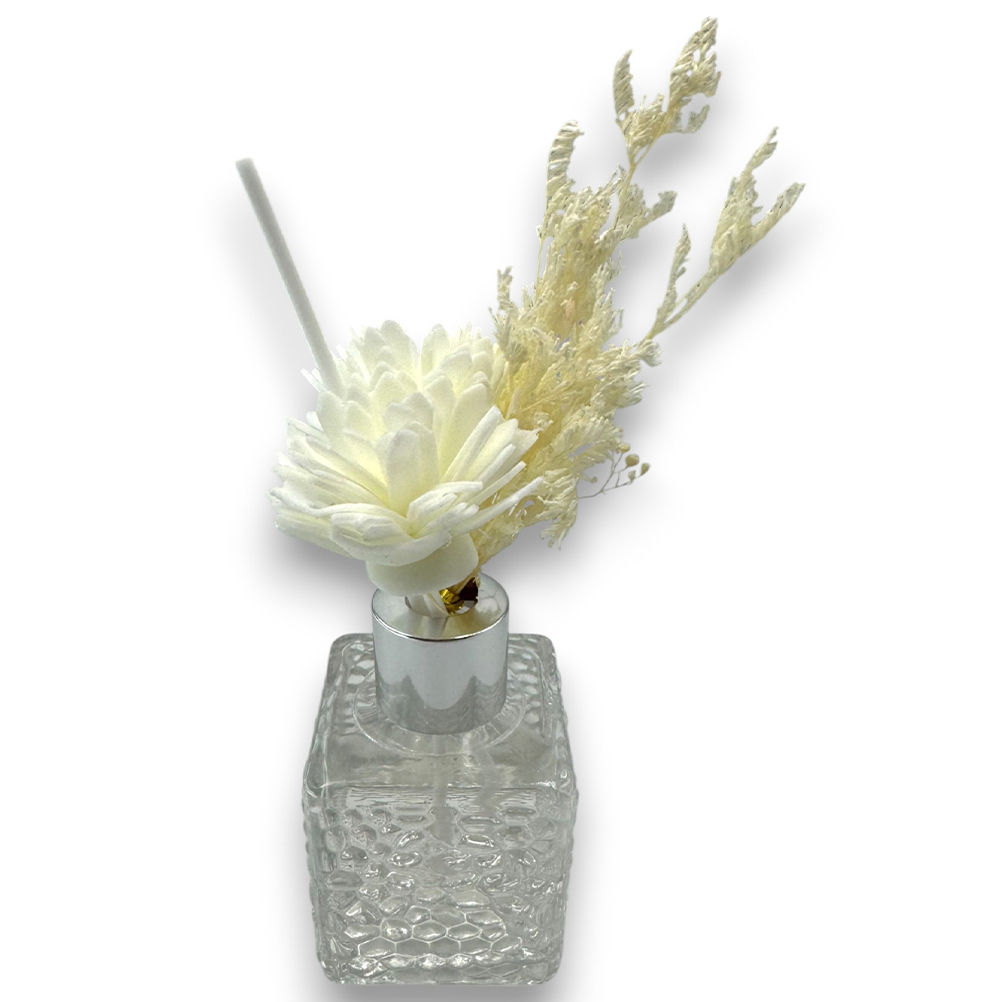 Mπομπονιερα Αρωματικο Χωρου GARDENIA ΜΕ ΑΠΟΞΗΡΑΜΕΝΑ ΛΟΥΛΟΥΔΙΑ & STICKS ΜΕ ΛΕΥΚΑ ΛΟΥΛΟΥΔΙΑ. 100ml