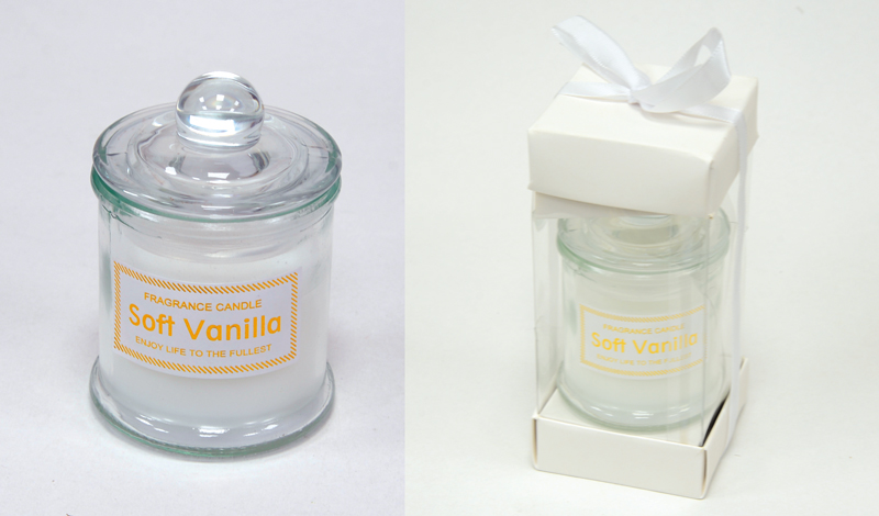 Mπομπονιερα Βαπτισης Κερι Αρωματικο Σε Κουτακι