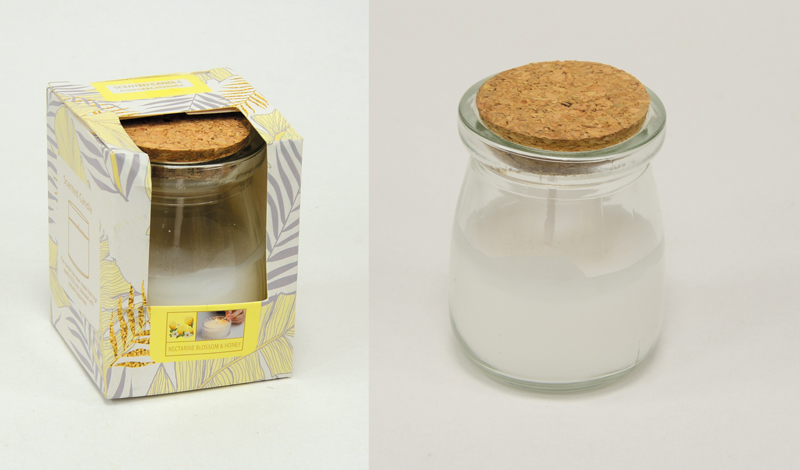 Mπομπονιερα Βαπτισης Κερι Αρωματικο Σε Κουτακι