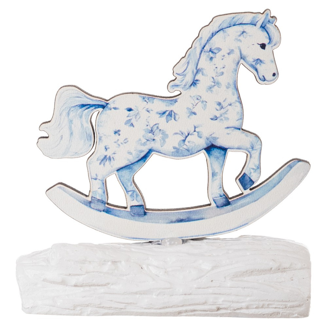 Mπομπονιερα Βαπτισης Κεραμικό Βραχάκι με Αλογάκι Σιελ