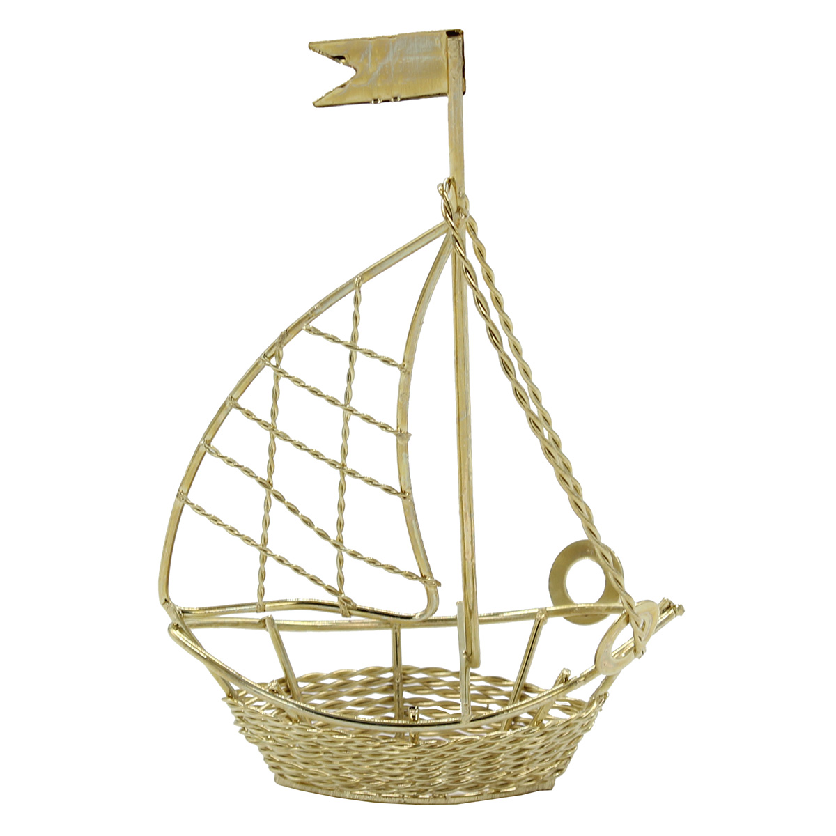 Mπομπονιερα Βαπτισης Μεταλλικο Καραβακι