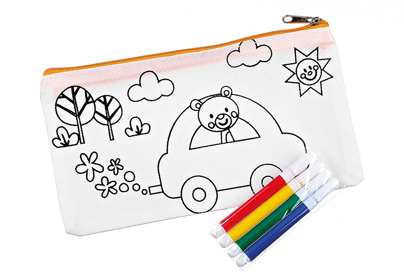 Mπομπονιερα Βαπτισης Υφασματινη Κασετινα Αυτοκινητακι Με Μαρκαδορους