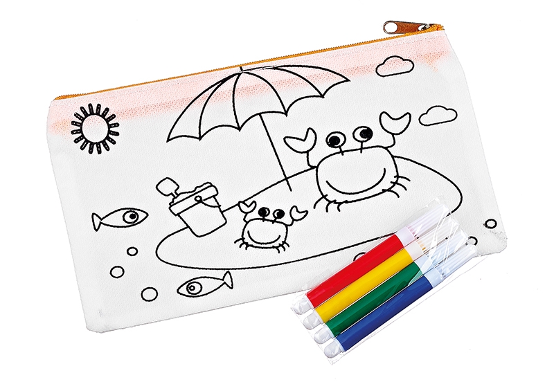 Mπομπονιερα Βαπτισης Υφασματινη Κασετινα Καβουρακι Με Μαρκαδορους