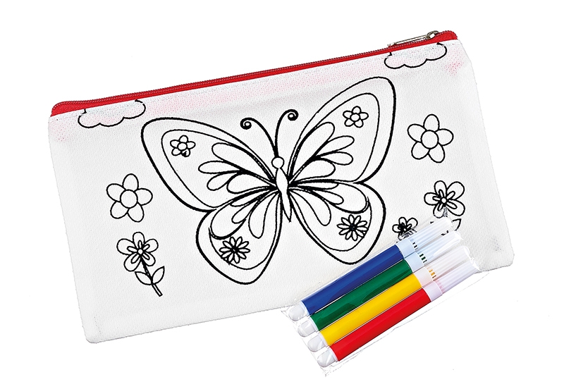 Mπομπονιερα Βαπτισης Υφασματινη Κασετινα Πεταλουδα Με Μαρκαδορους