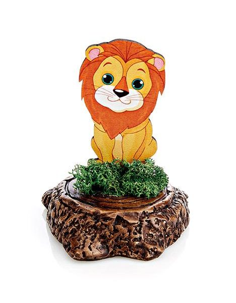 Mπομπονιερα Βαπτισης Λιονταρακι Βραχακι