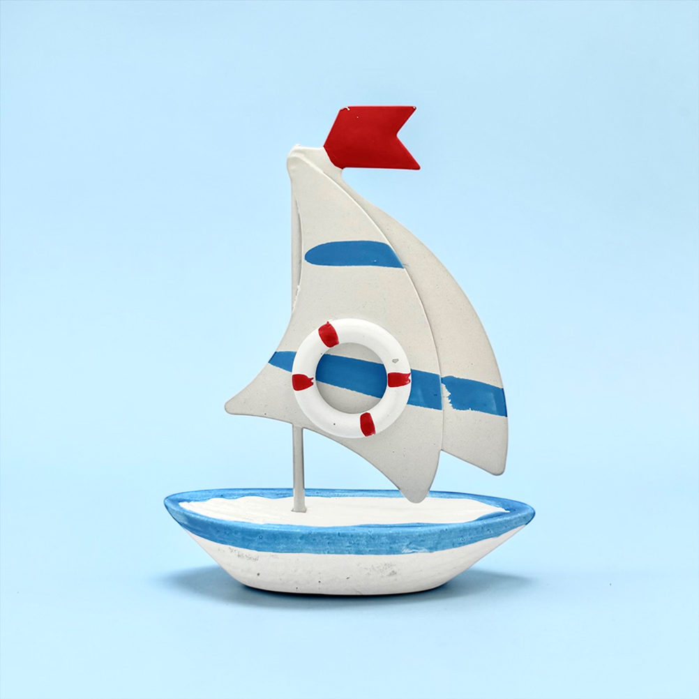 Mπομπονιερα ΚΕΡΑΜΙΚΟ ΚΑΡΑΒΑΚΙ ΜΕ ΜΕΤΑΛΛΙΚΑ ΠΑΝΙΑ