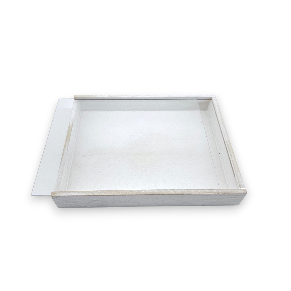 Mπομπονιερα Κουτι Προσκλητηριου Λευκο Με Plexiglass Καπακι