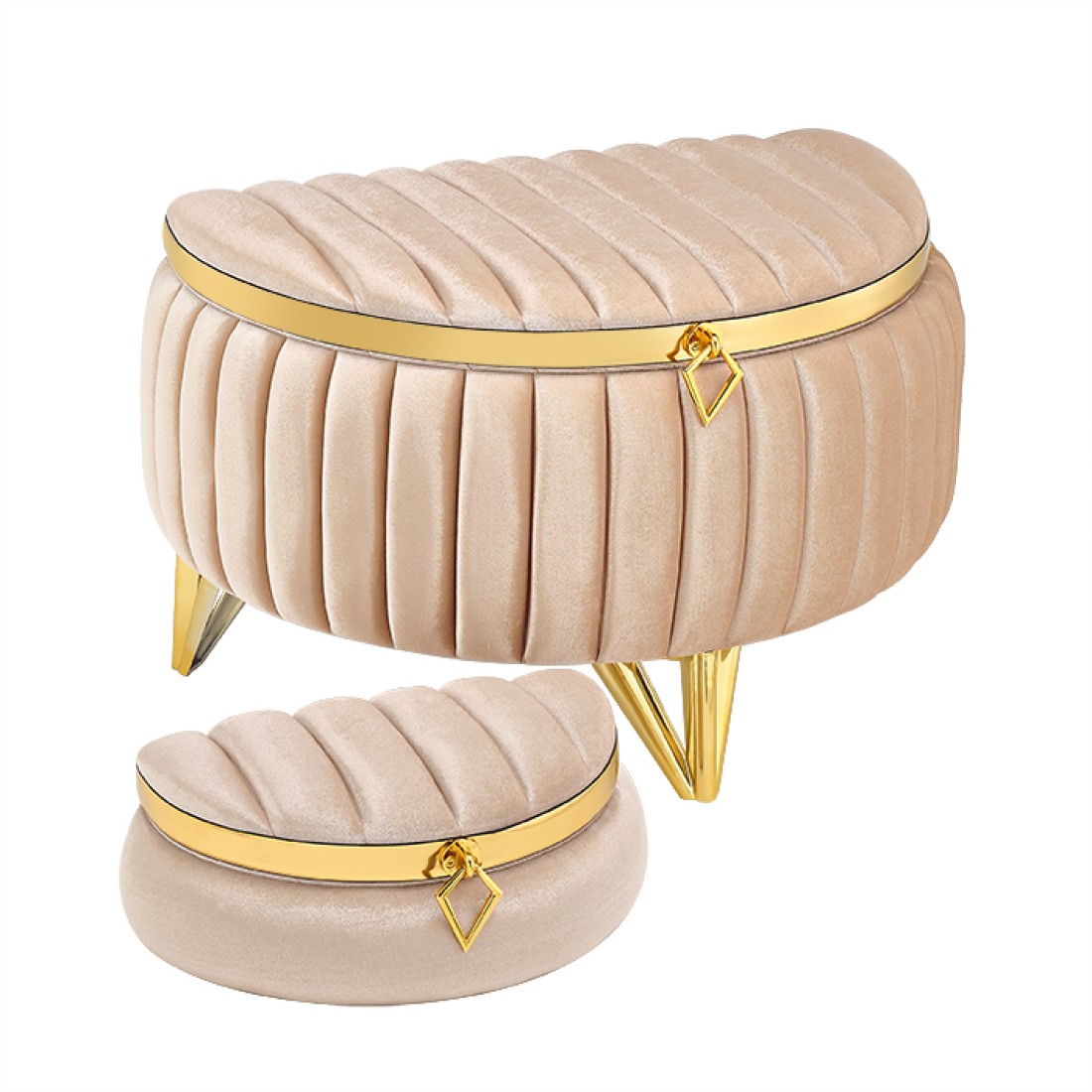 Κουτι Βαπτισης Βελουδινο Mπεζ 2 Τεμ