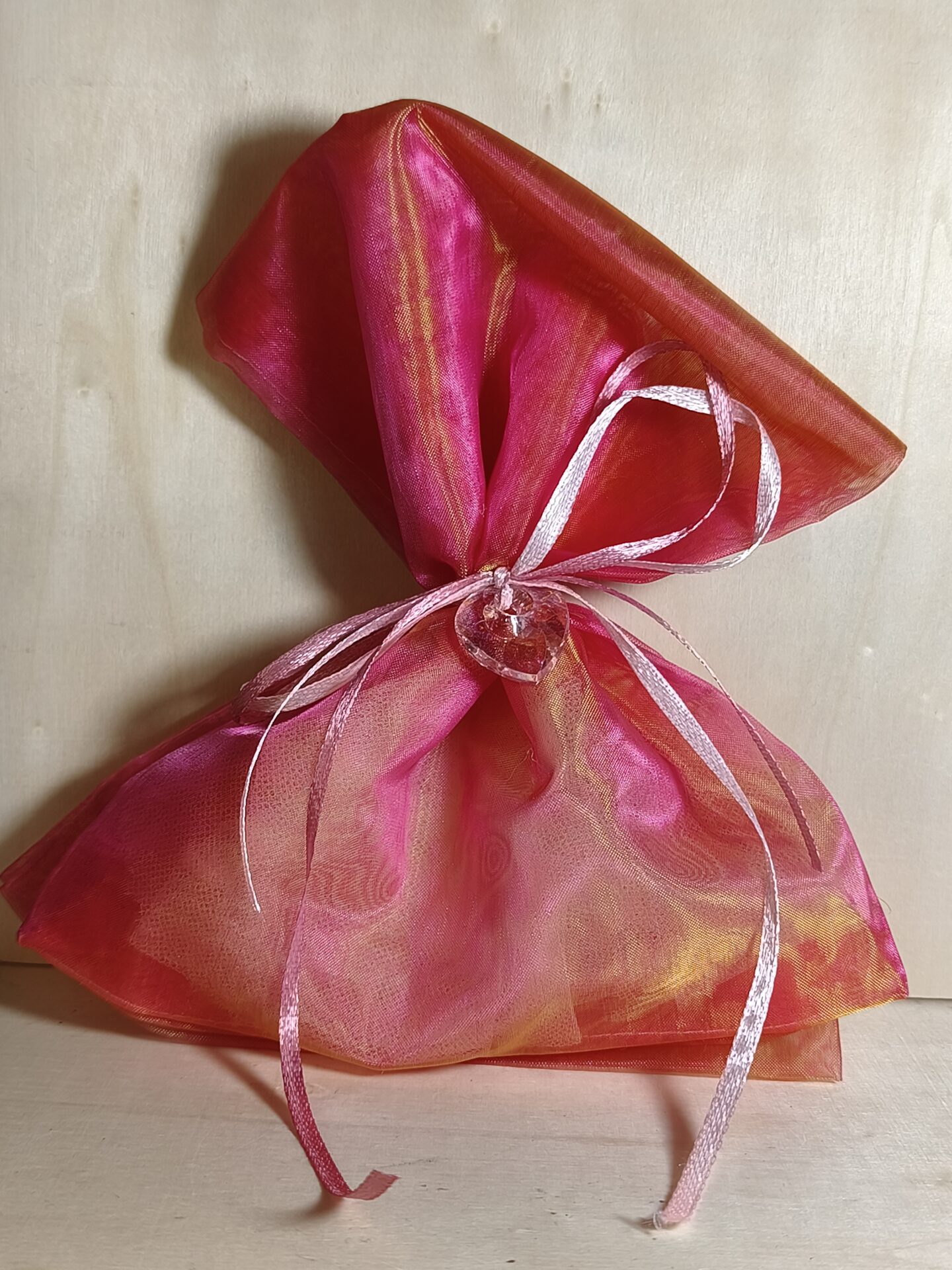 Mπομπονιερα Βαπτισης Πουγκι Οργαντινε+Καρδουλα