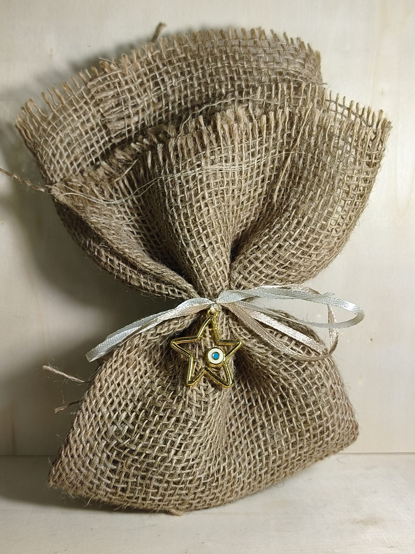 Mπομπονιερα Βαπτισης Μαντηλι Λινατσα+Αστερακι