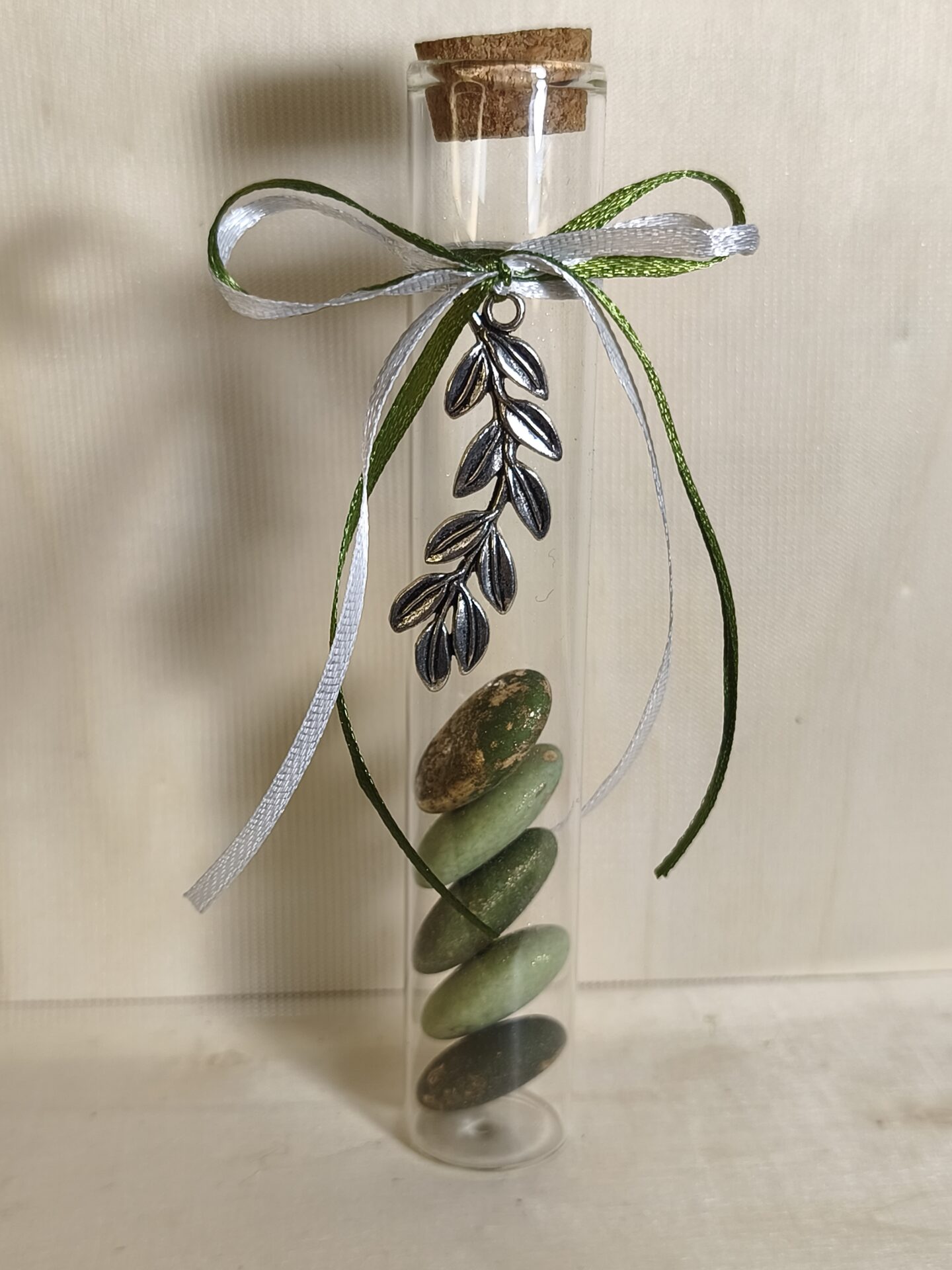 Mπομπονιερα Γαμου Δοκιμαστικος Σωληνας 15χ2,5 cm +Φυλλο Ελιας