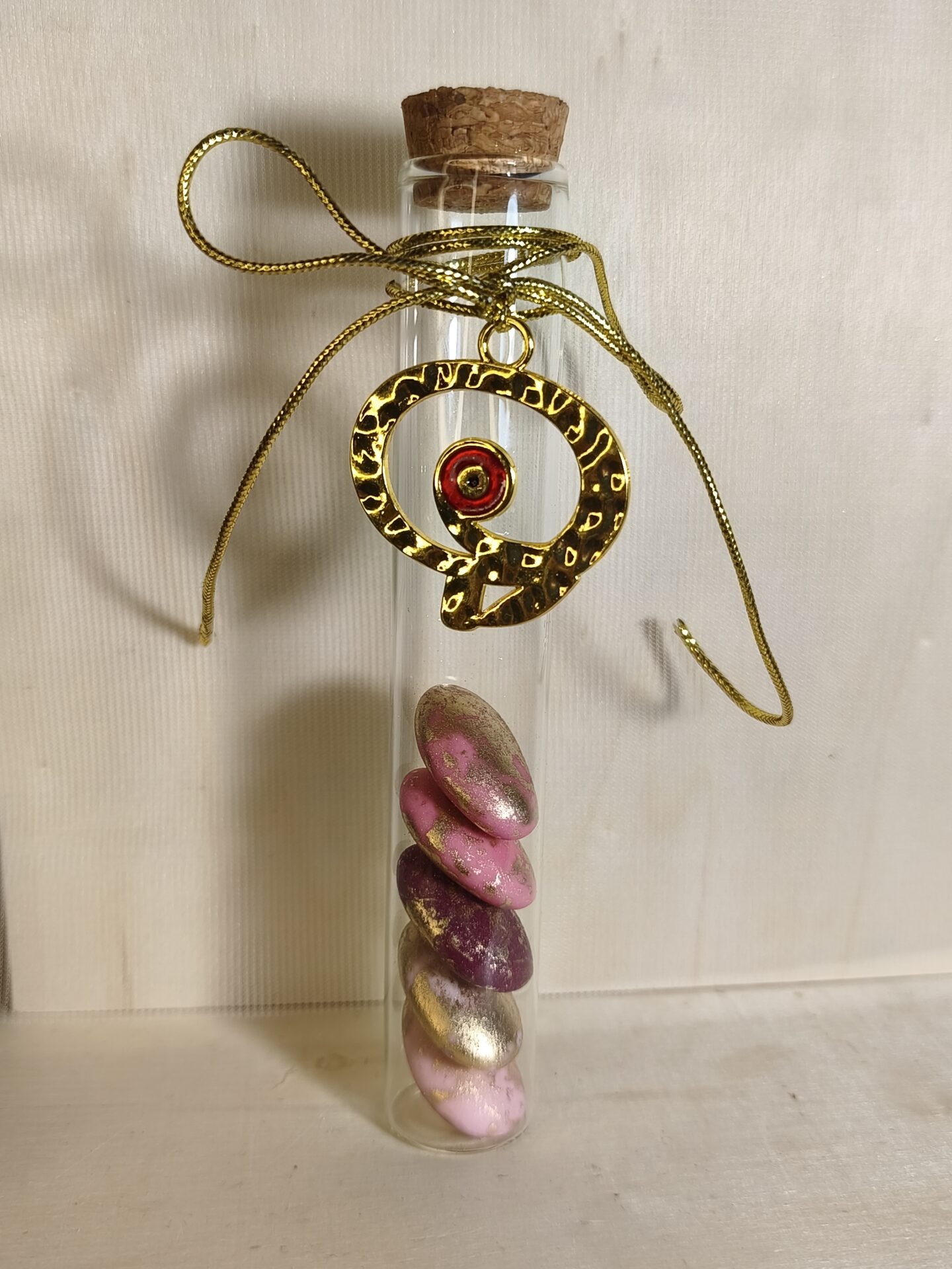 Mπομπονιερα Γαμου Δοκιμαστικος Σωληνας+Ροδι Με Ματακι