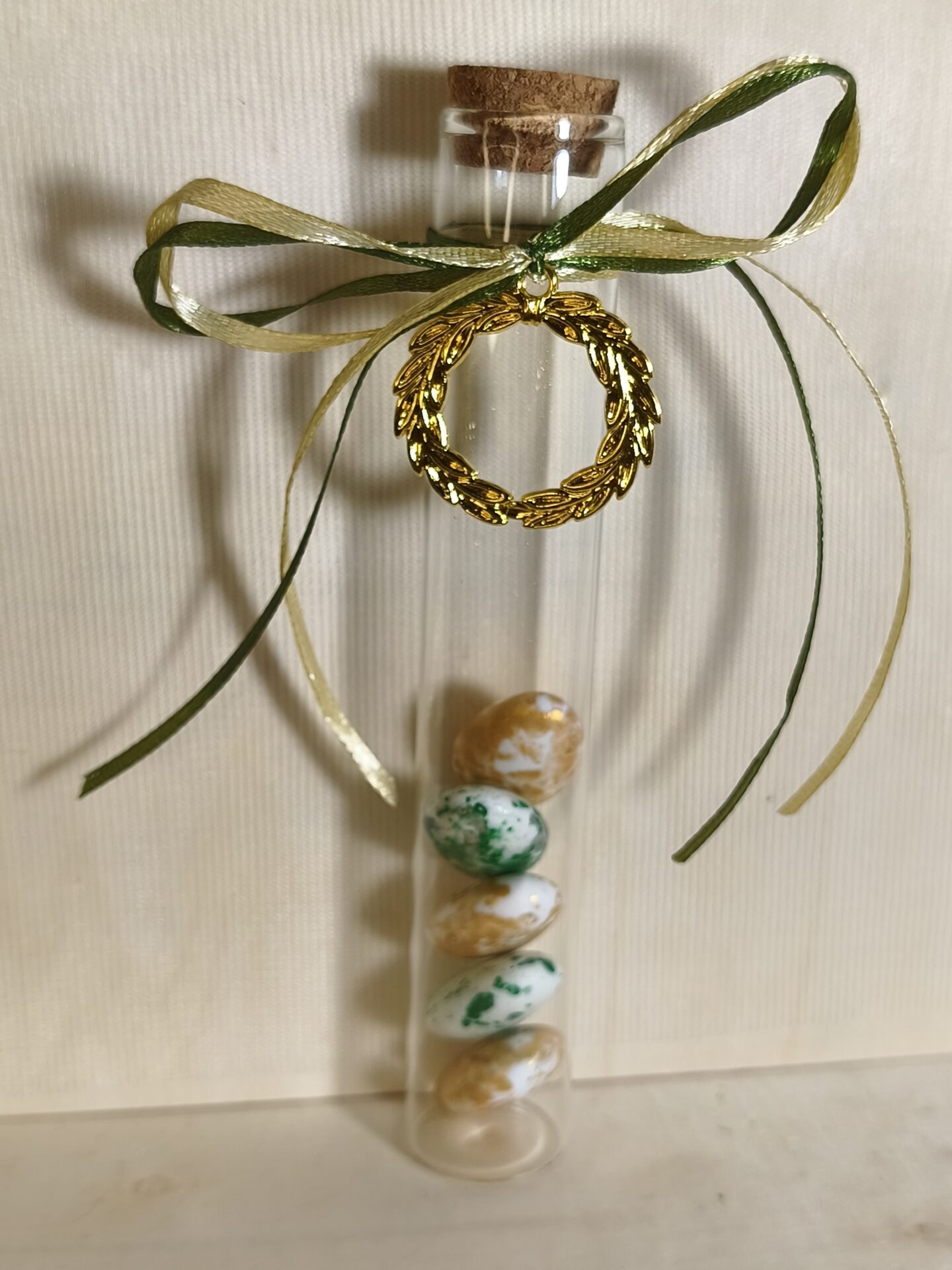 Mπομπονιερα Γαμου Δοκιμαστικος Σωληνας+Στεφανι Ελιας