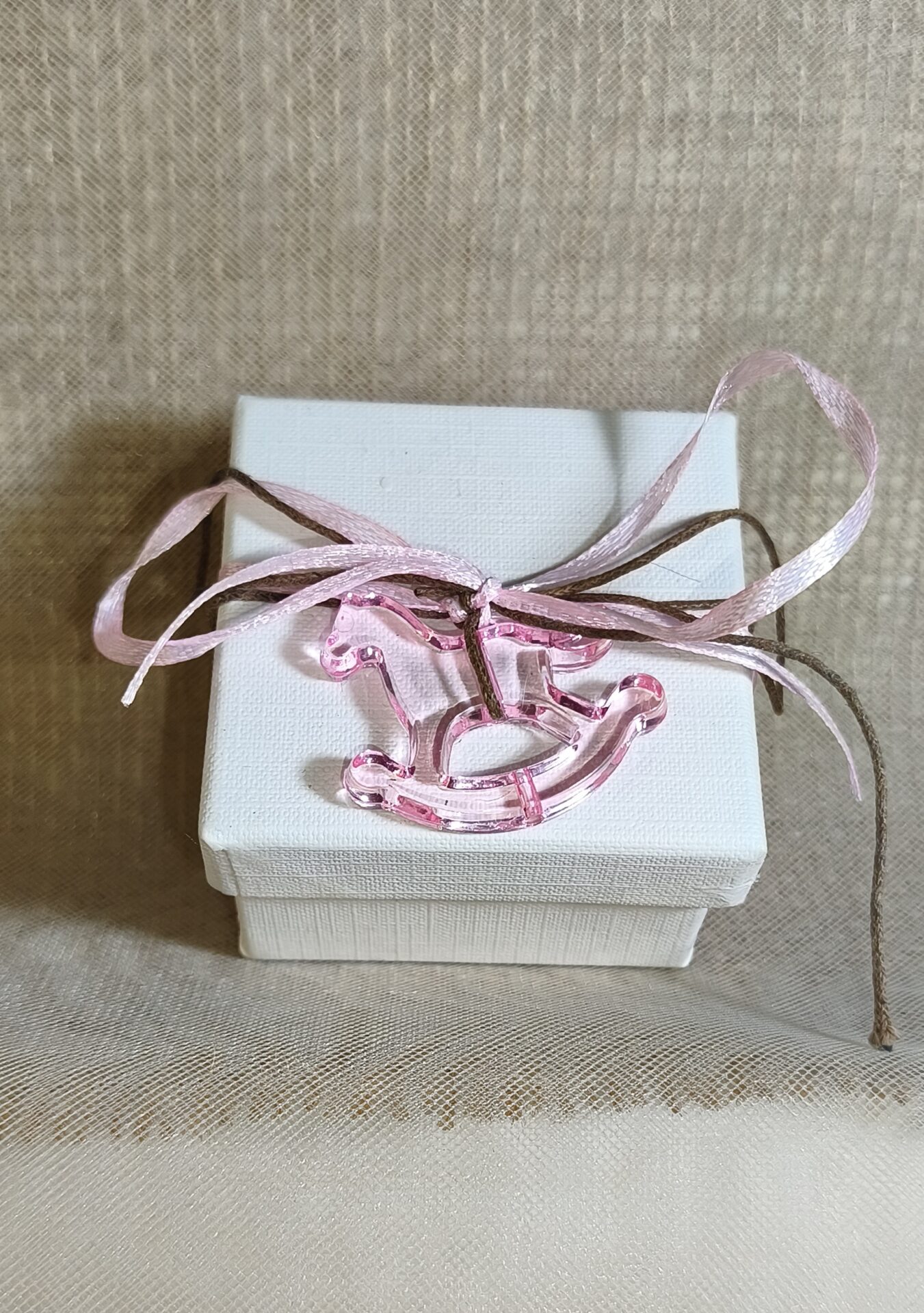 Mπομπονιερα Βαπτισης Kουτακι+Aλογακι